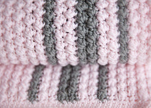 Load image into Gallery viewer, Bobbles and Stripes Baby Blanket Crochet Pattern