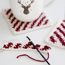 Load image into Gallery viewer, Candy Cane Coasters Crochet Pattern