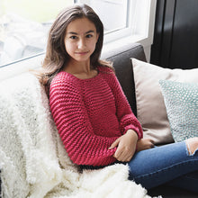 Load image into Gallery viewer, Lazy Day Pullover Chunky Sweater Knitting Pattern