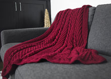 Load image into Gallery viewer, Cozy Cables Throw Blanket Knitting Pattern