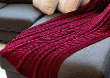 Load image into Gallery viewer, Cozy Cables Throw Blanket Knitting Pattern