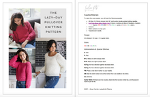 Load image into Gallery viewer, Lazy Day Pullover Chunky Sweater Knitting Pattern
