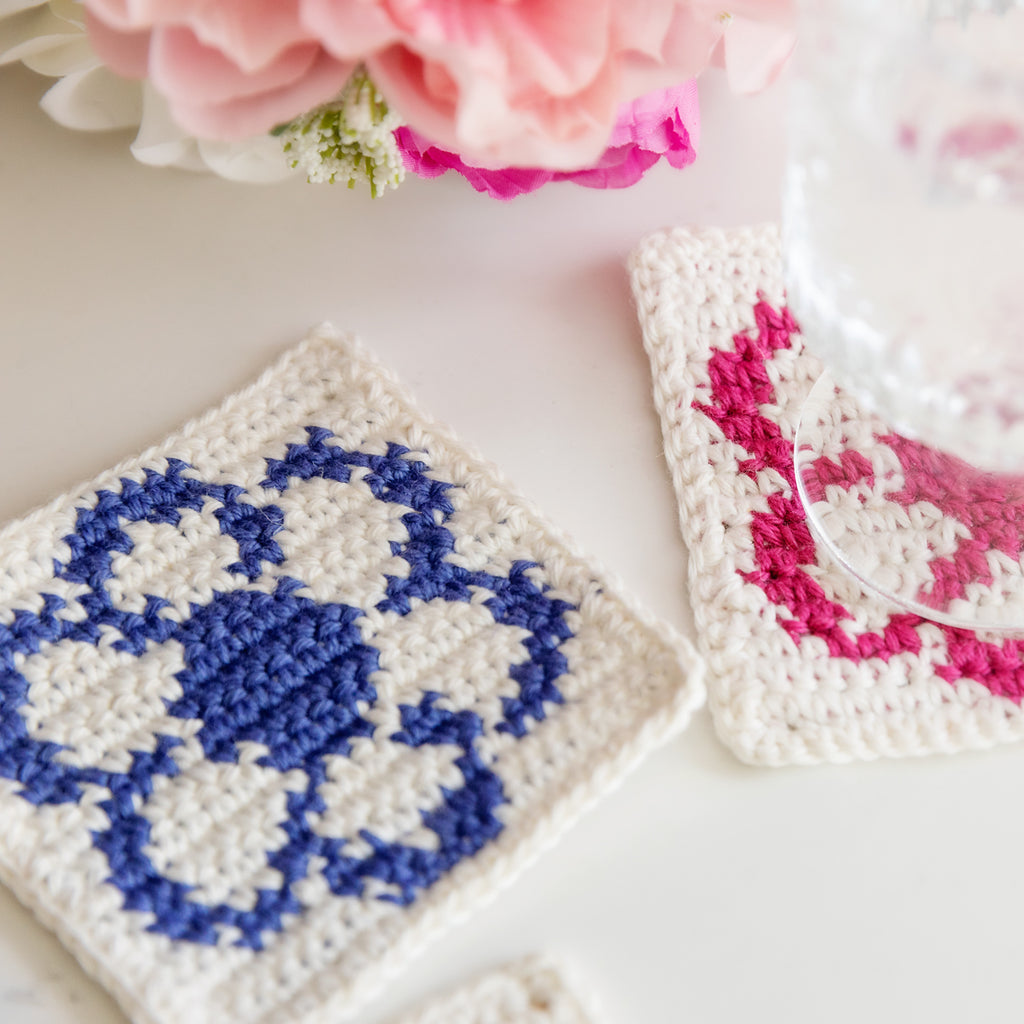 Easy Daisy Crochet Flower Coasters PDF Pattern