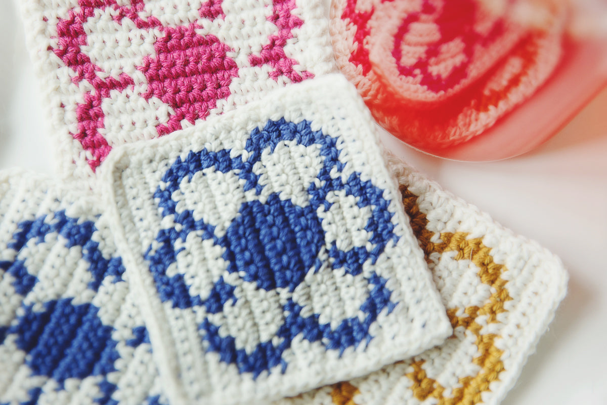 Easy Daisy Crochet Flower Coasters PDF Pattern