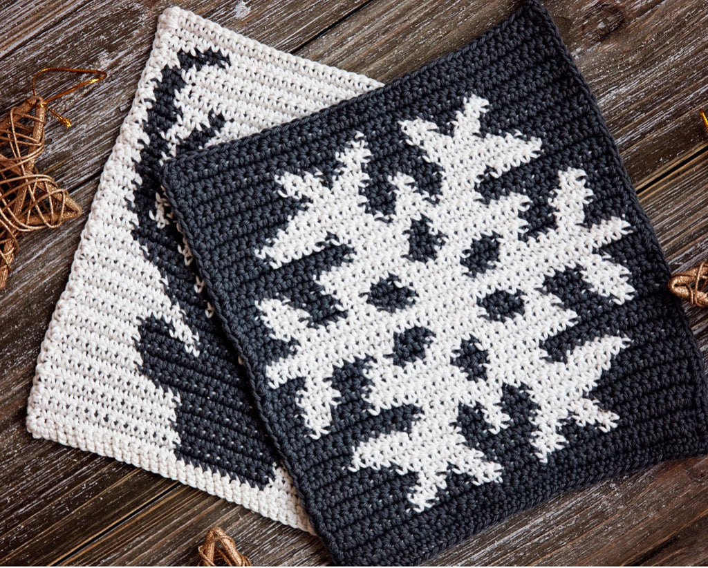 Winter Hot Pads Crochet Pattern