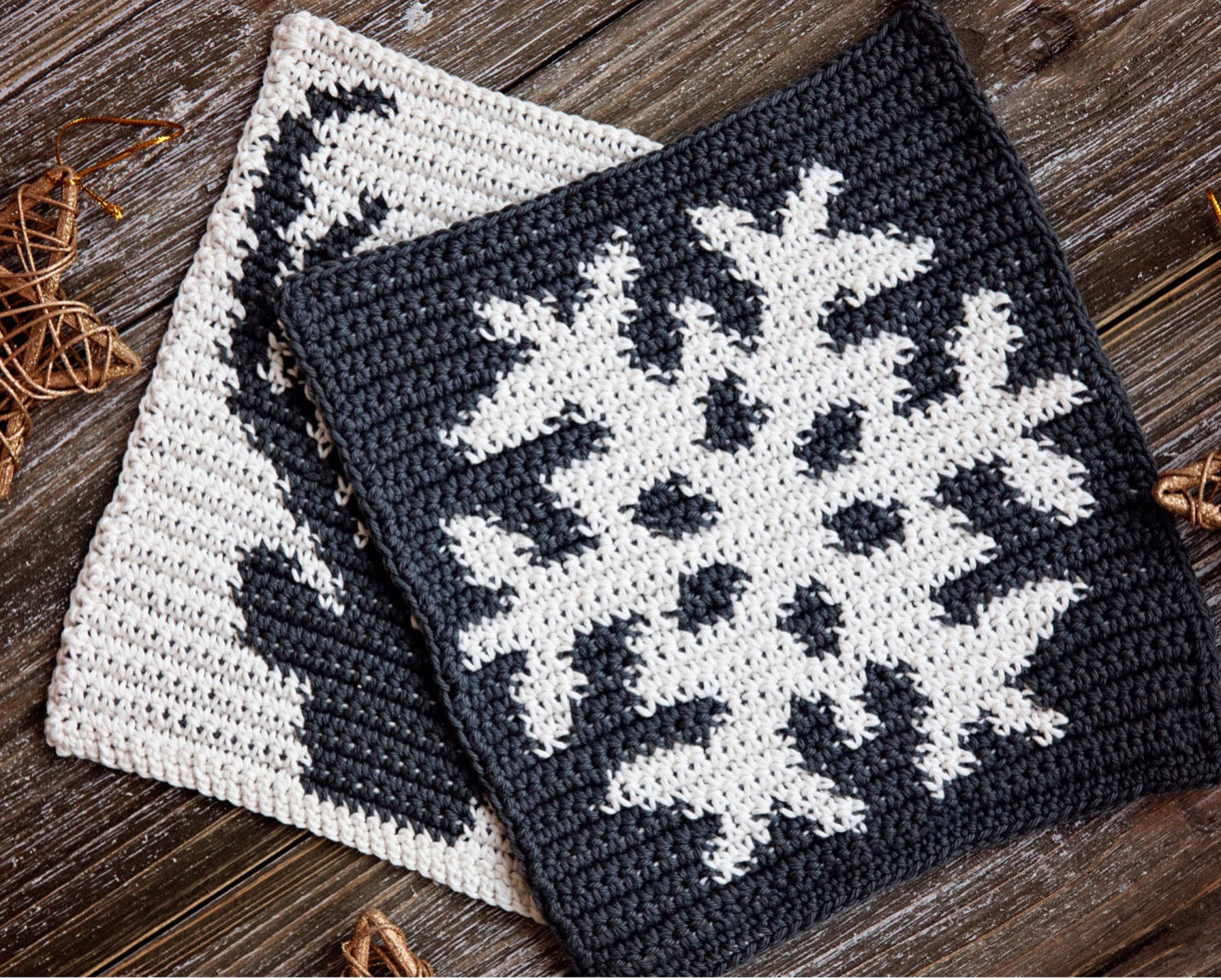 Winter Hot Pads Crochet Pattern
