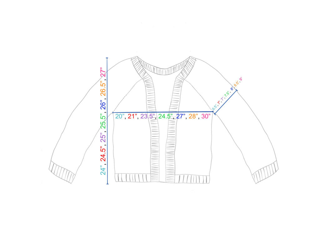 Basic Raglan Cardigan Knitting Pattern