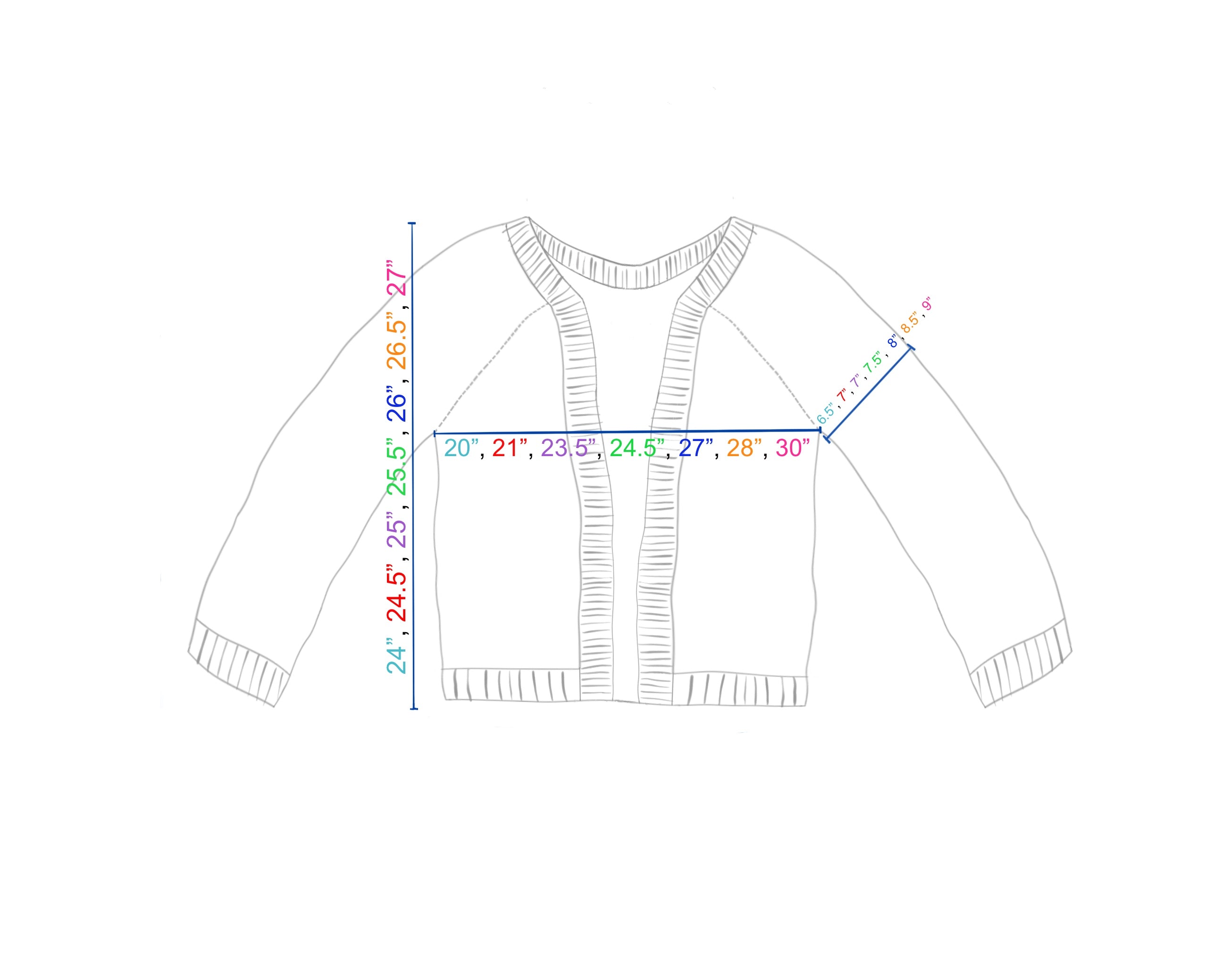 Basic Raglan Cardigan Knitting Pattern