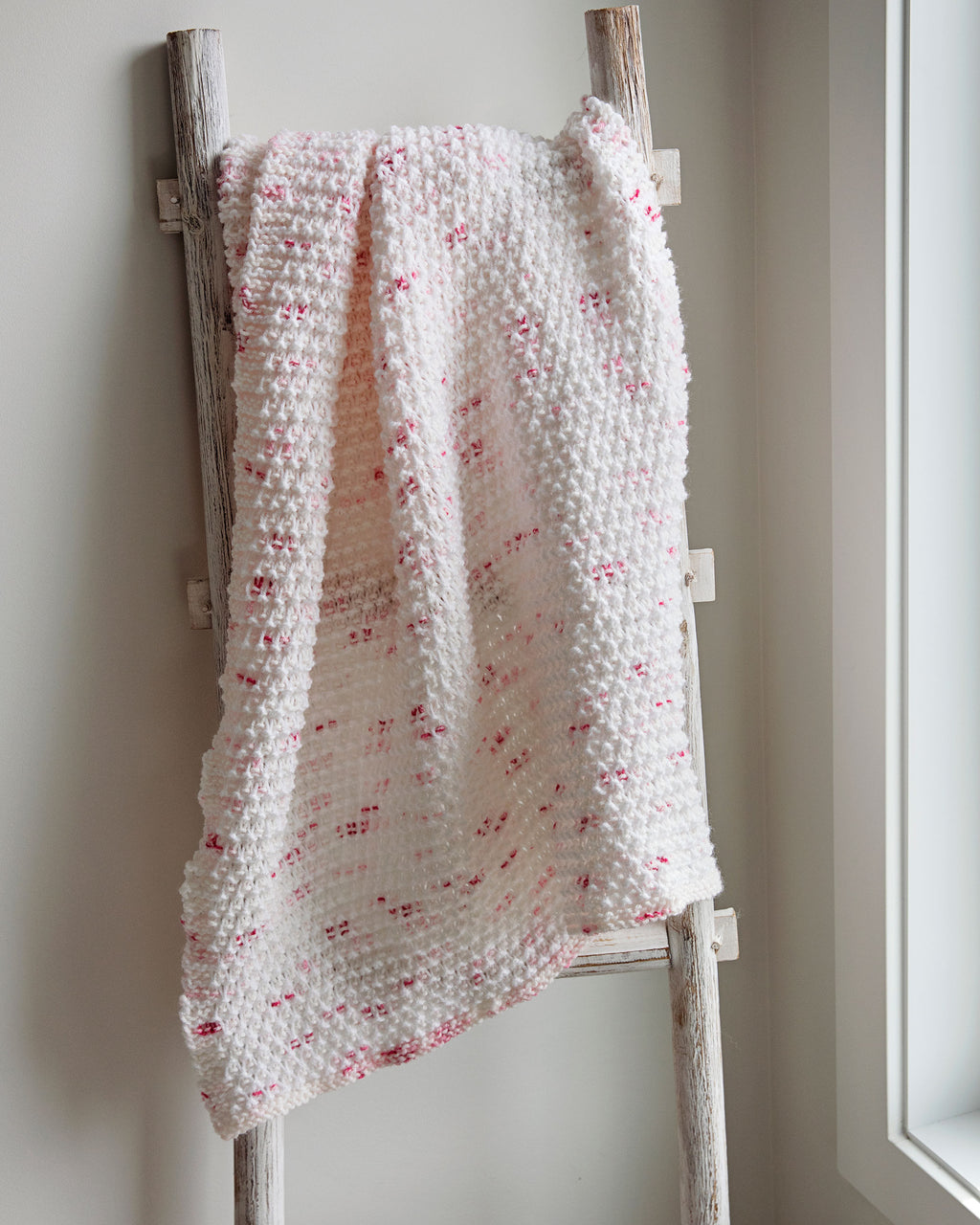 Rosebud Speckle Baby Blanket Knitting Pattern
