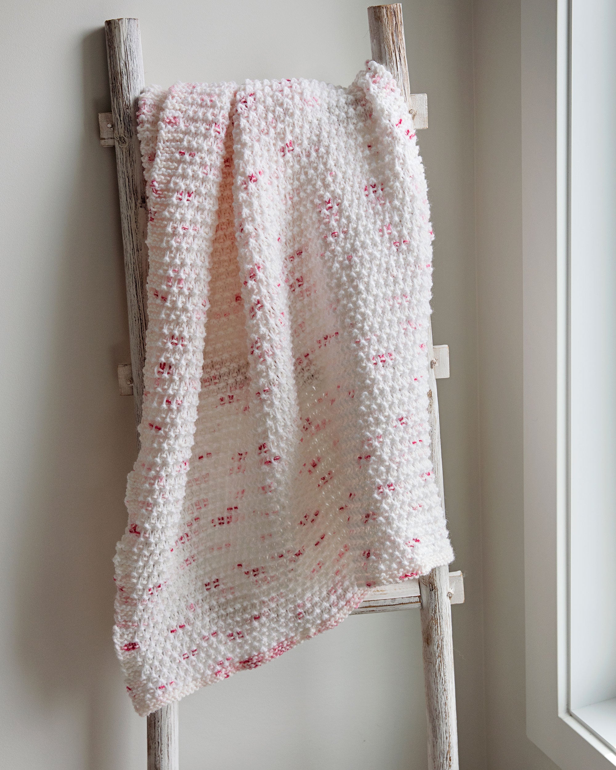 Rosebud Speckle Baby Blanket Knitting Pattern