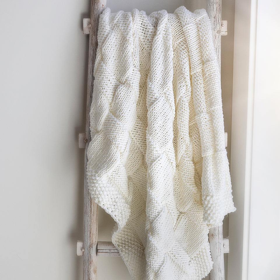 Chunky Basketweave Baby Blanket Knitting Pattern