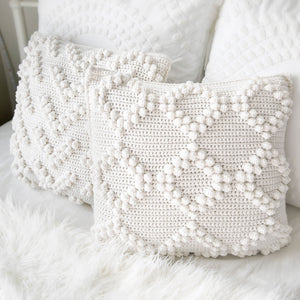 Bobble Stitch Throw Pillows Crochet Pattern