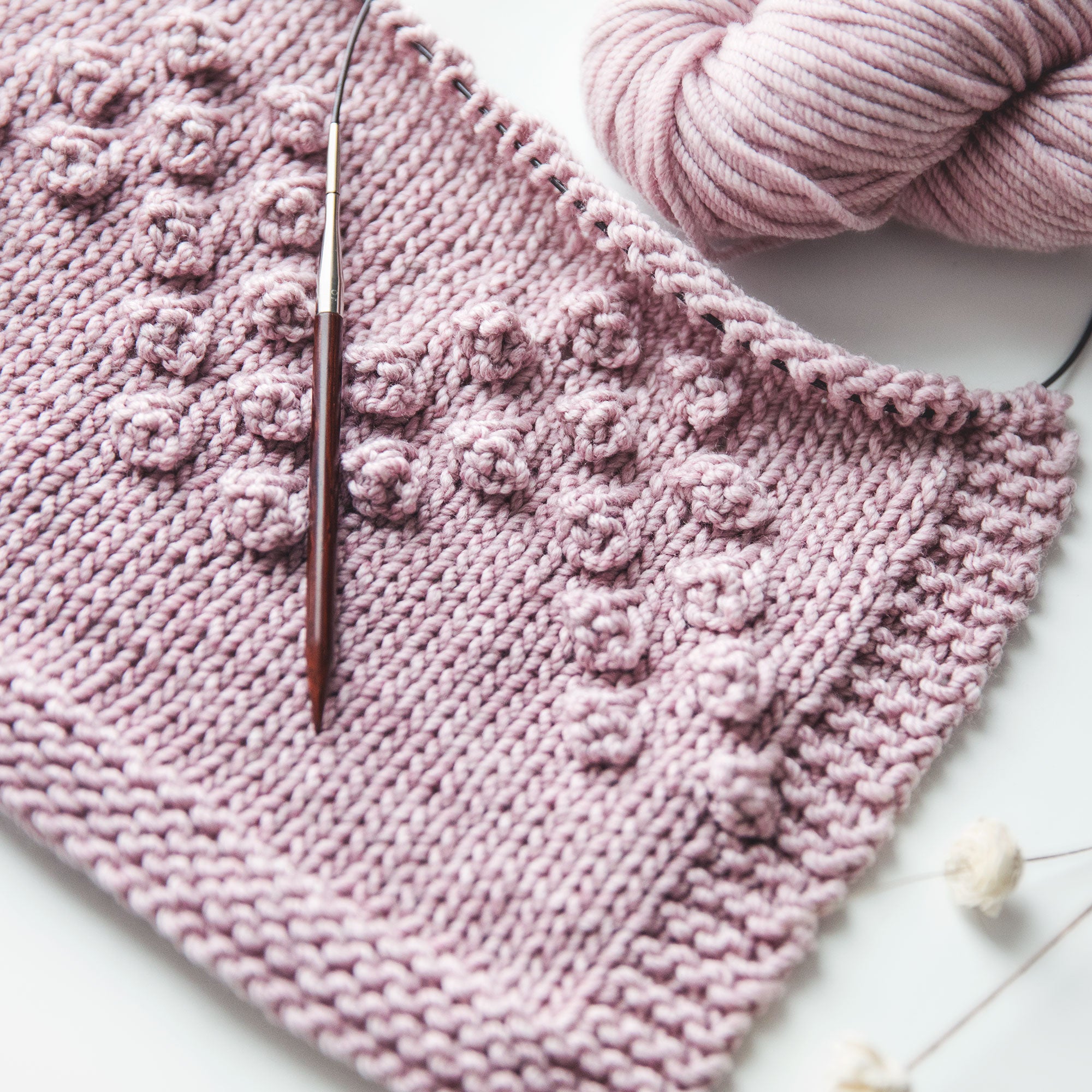 Chevron Bobble Stitch Blanket Knitting Pattern