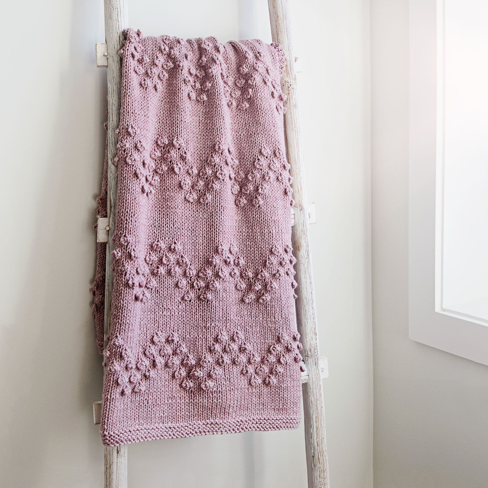 Chevron Bobble Stitch Blanket Knitting Pattern