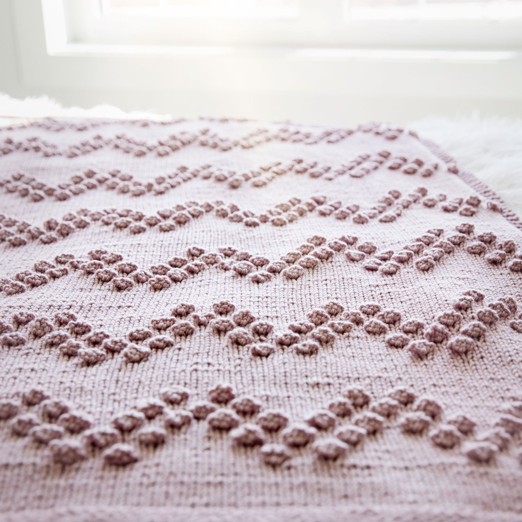 Chevron Bobble Stitch Blanket Knitting Pattern