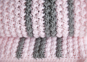Bobbles and Stripes Baby Blanket Crochet Pattern