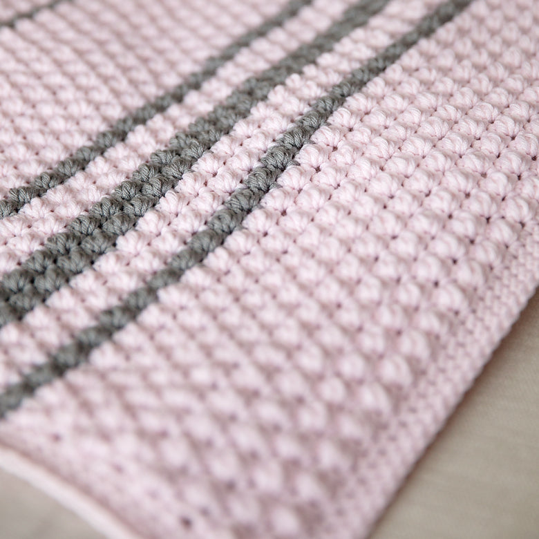 Bobbles and Stripes Baby Blanket Crochet Pattern