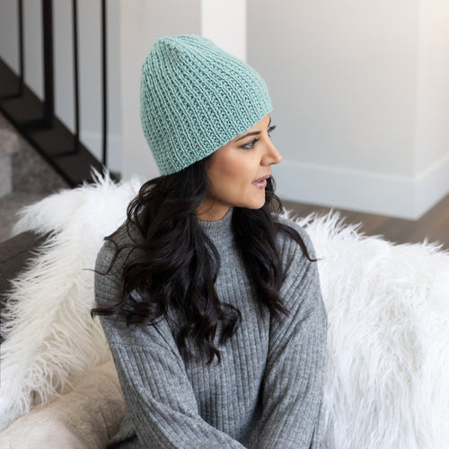 Broken Rib Stitch Beanie Knitting Pattern
