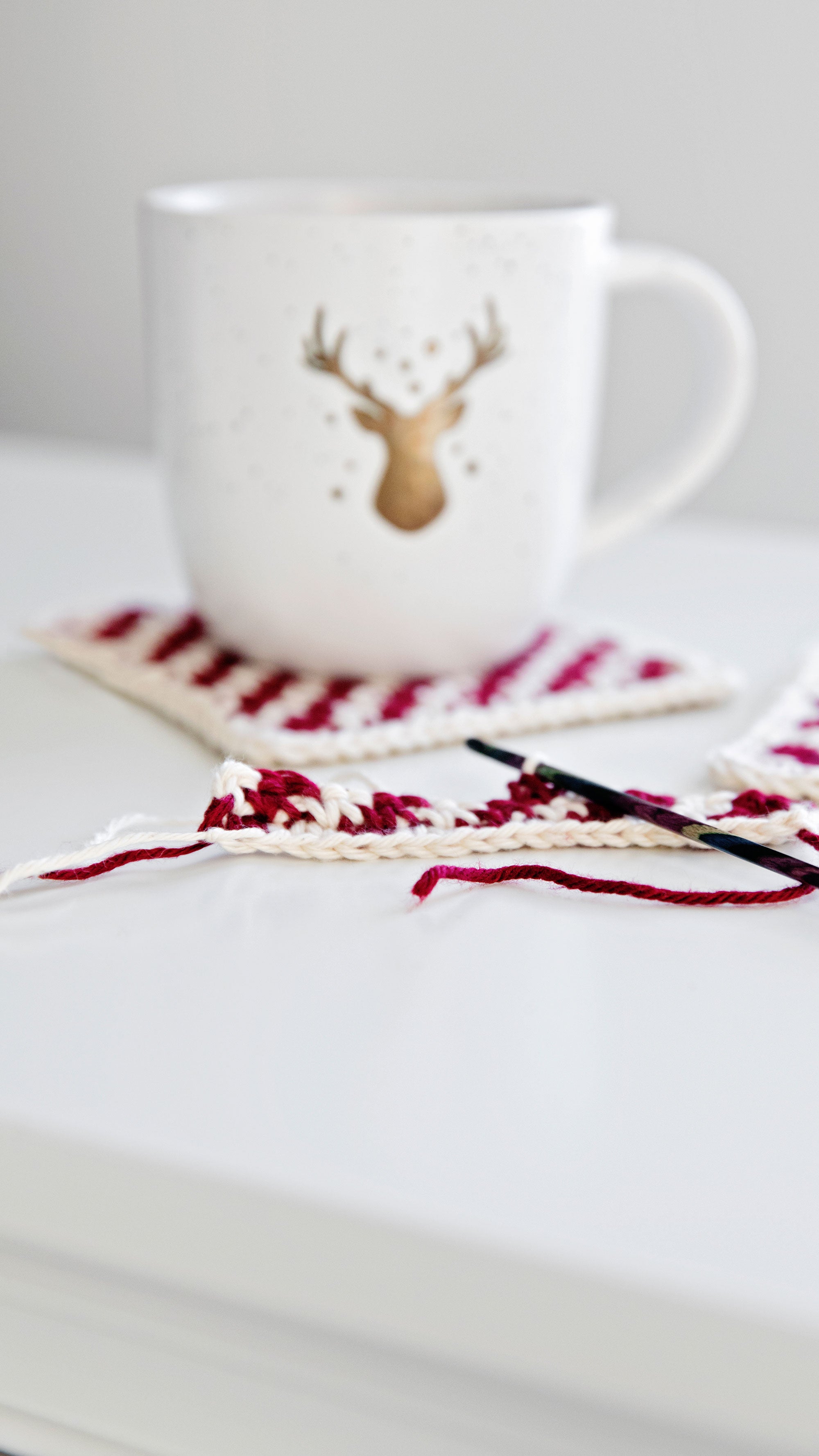 Candy Cane Coasters Crochet Pattern