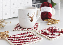 Load image into Gallery viewer, Candy Cane Coasters Crochet Pattern
