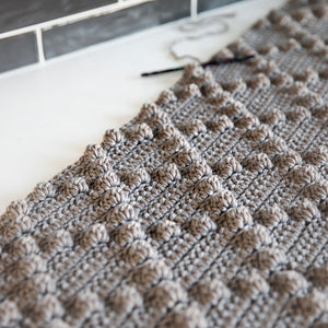 The Rhombus Bobble Stitch Throw Crochet Pattern