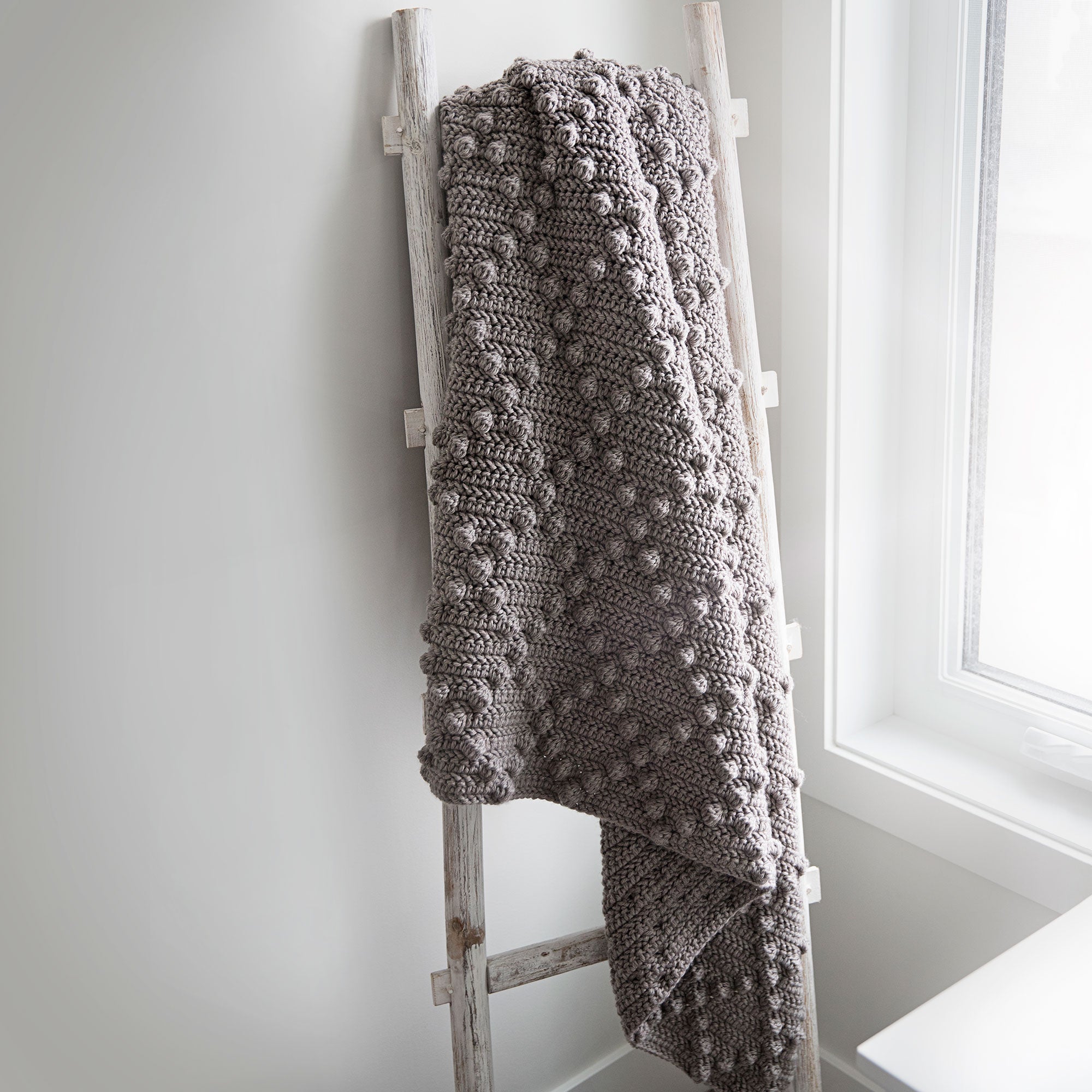 The Rhombus Bobble Stitch Throw Crochet Pattern