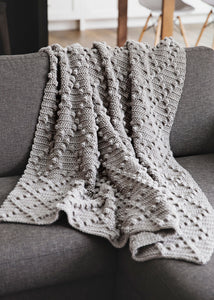The Rhombus Bobble Stitch Throw Crochet Pattern