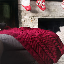 Load image into Gallery viewer, Cozy Cables Throw Blanket Knitting Pattern
