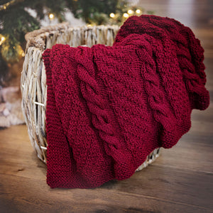 Cozy Cables Throw Blanket Knitting Pattern
