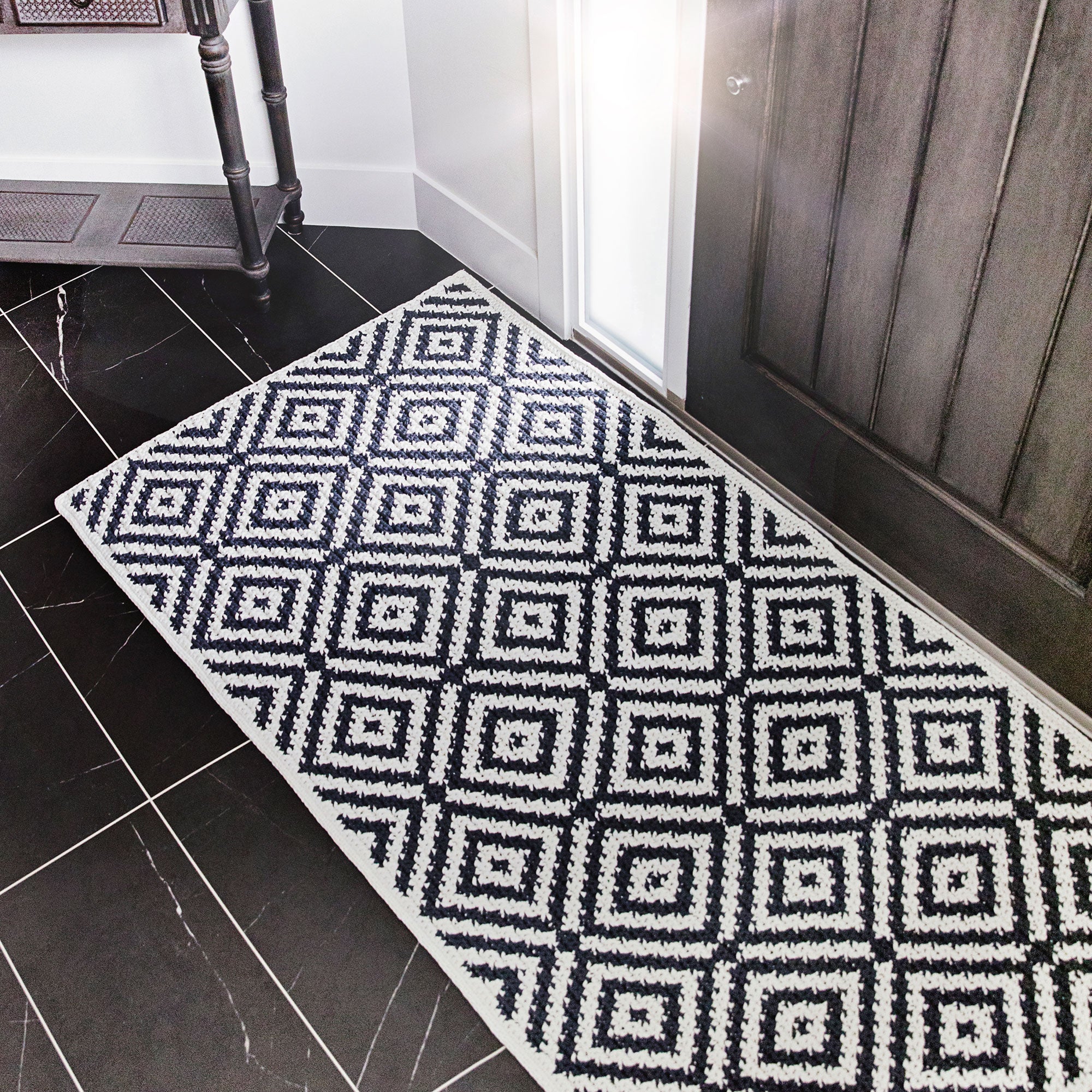 Diamond Lattice Rug Tapestry Crochet Pattern