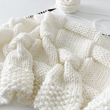 Load image into Gallery viewer, Chunky Basketweave Baby Blanket Knitting Pattern
