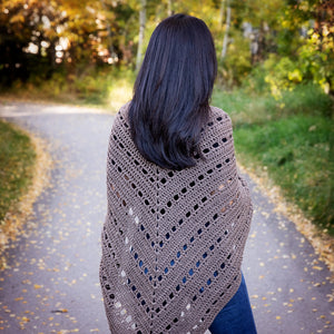 Easy Autumn Triangle Shawl Crochet Pattern