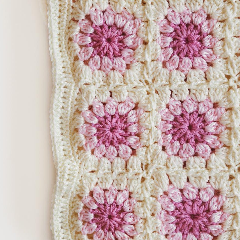 Bloom Granny Square Afghan Crochet Pattern