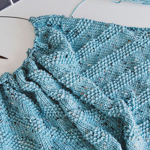 Diagonal Seed Stitch Baby Blanket Knitting Pattern