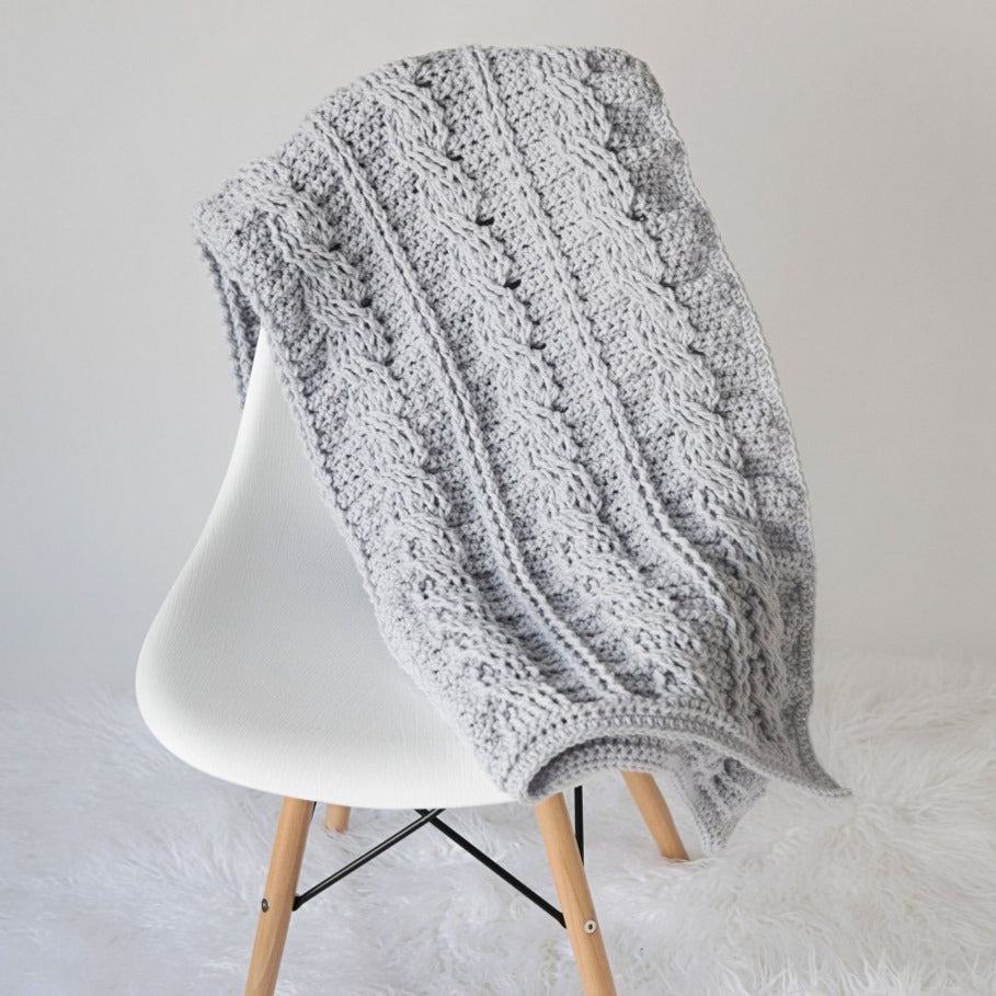 Cabled Throw Blanket Crochet Pattern