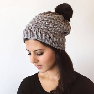 Chunky Textured Beanie Hat Knitting Pattern