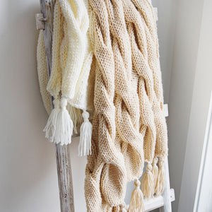 Creamy Cables Blanket Knitting Pattern